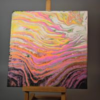Buntes Acrylbild, abstrakte Kunst, Sommerdeko, Unikat