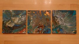 3er Fluid Painting Acryl-Leinwandbild