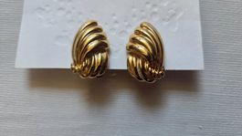 Elegante Ohrclips, goldfarben im Vintage-style Modeschmuck