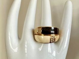 Lucie Camille Vintage Ring vergoldet Emaille Zirkonia Gr. 60