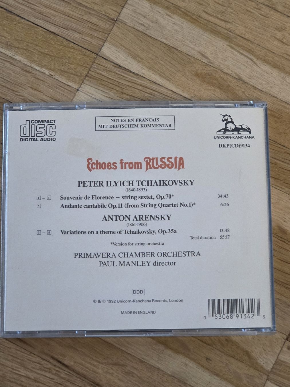 CD: CD: Echoes From Russia: Tschaikowsky, Arensky – Usato da Aesch BL venduto da immon 1