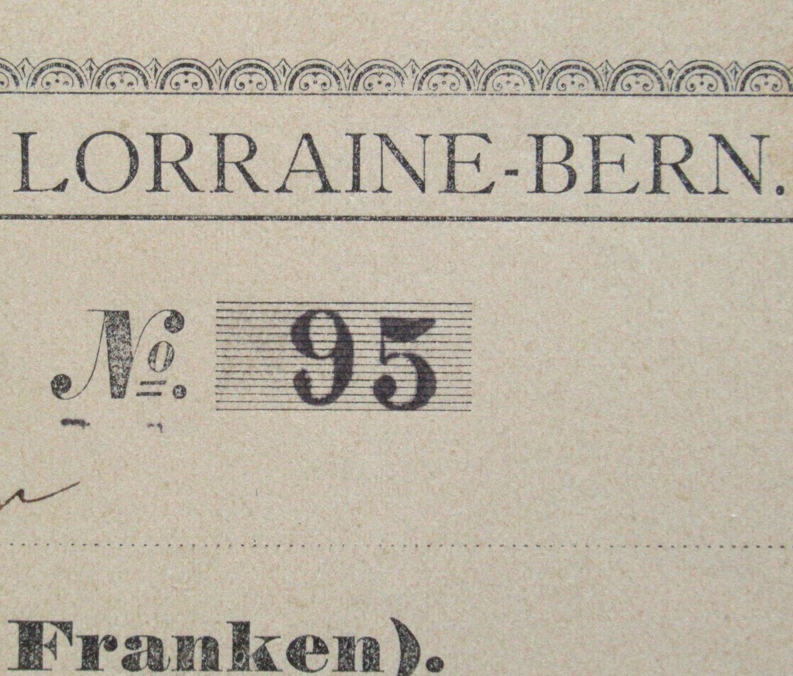 Documenti: original SCHÜTZENGESELLSCHAFT LORRAINE-BERN 1901 – Usato da Lohn-Ammannsegg venduto da rrrikko
