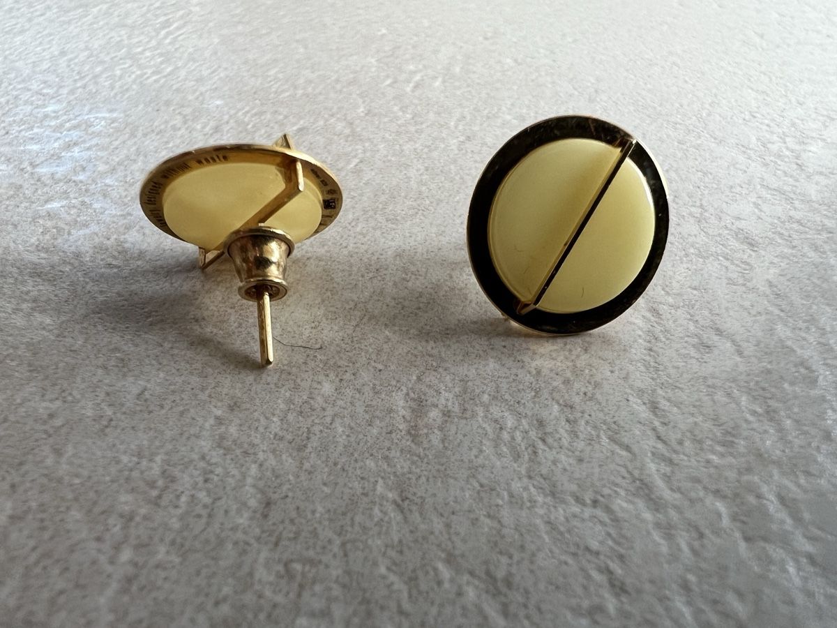 Orecchini pendenti & Orecchini a lobo: Amber gold plated earrings – Nuovo e nell'imballaggio originale da Corsier GE venduto da Karol_save_planet 4