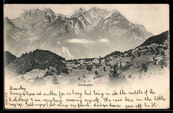 Ansichtskarten: AK Corbeyrier, Totalansicht, 1901 – Gebraucht aus Berlin von bartko-reher