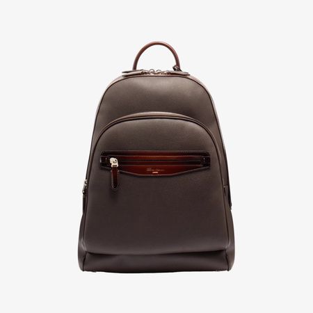 SANTONI DARK BROWN TUMBLED LEATHER BACKPACKC HF 1,448.00