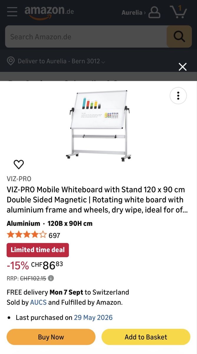 Tableaux: Whiteboard / tableau blanc – Neuf (Voir description) à Bern par aur_89dl 1