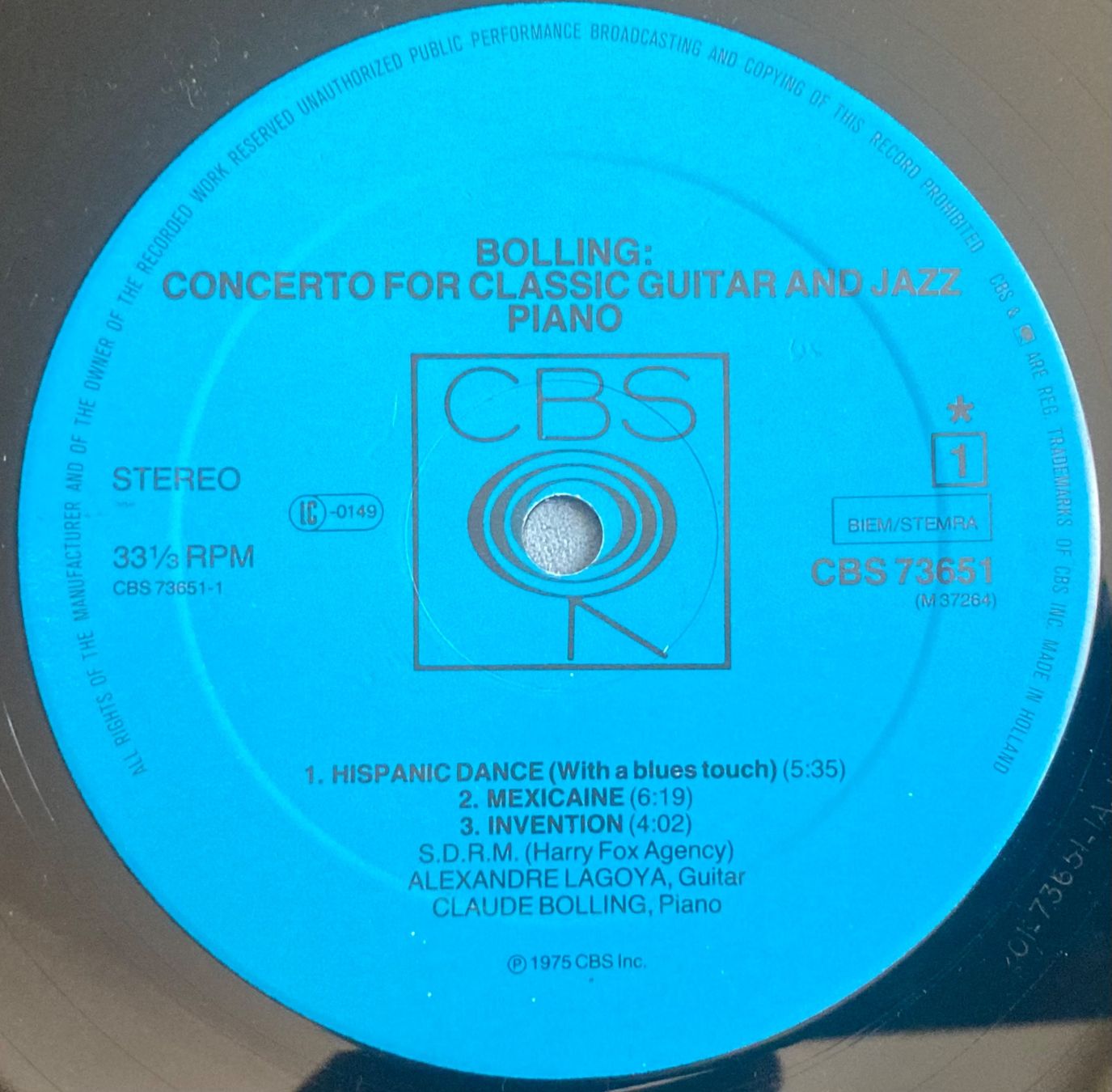 Dischi in vinile: CLAUDE BOLLING / ALEXANDRE LAGOYA - CONCERTO FOR CLASSIC GUI – Usato da Poliez-Pittet venduto da Newtown-Records 2