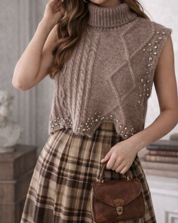 Zara Rollkragen Pullunder layering Look Pullover Massimo