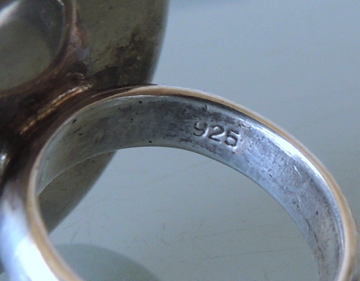 Anelli: Silber 925 Kautschuk Fingerring Gr. 53 – Usato da Waldenburg venduto da schaller707 7