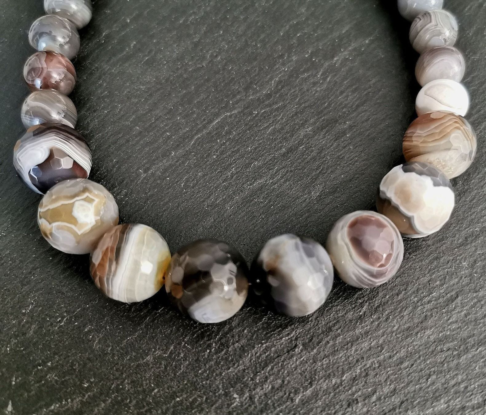 Catenine: Collier Ag 925 en agate du Botswana – Nuovo e nell'imballaggio originale da Veyrier venduto da Leilazizou 1