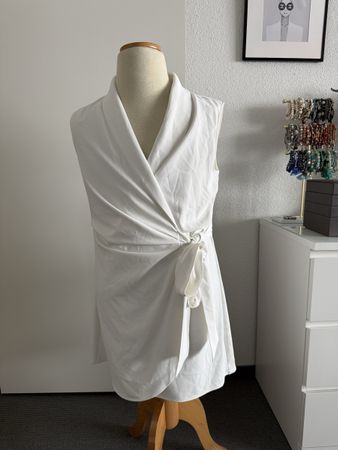 Weisses Sommer Wickelkleid, Gr. L, Guter Zustand!
