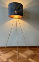 Ikea Midcentury Stehlampe Stehleuchte Lampenschirm Gold Blau