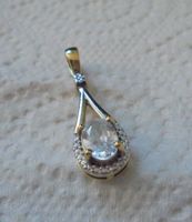 Echtschmuck: Zirkon-Silberanhänger, vergoldet
