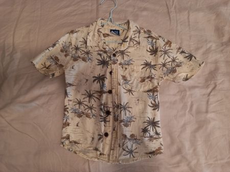Chemise BGS garçon manches courtes motif palmiers