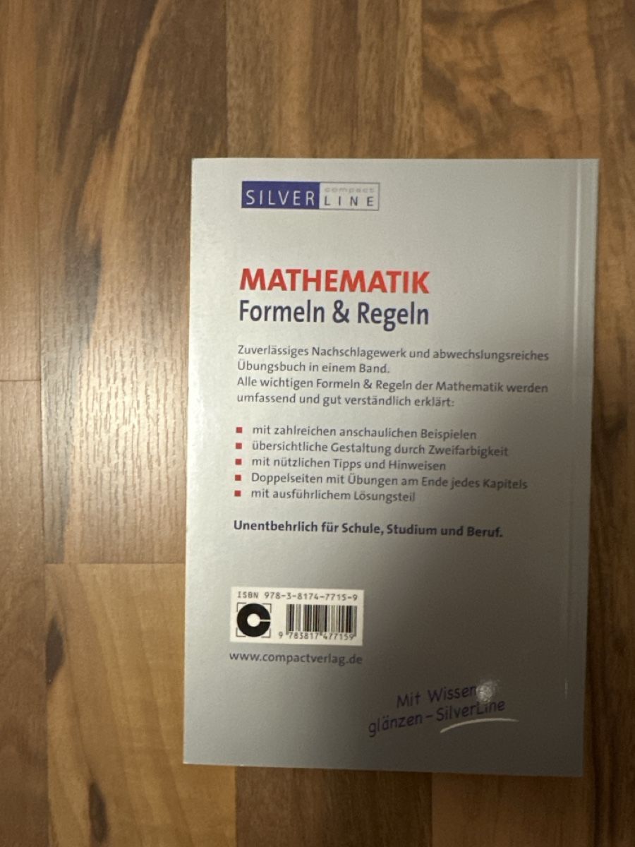 Bücher: Mathematics Formulas & Rules Book – Gebraucht aus Baden von viv_99 1