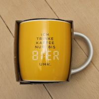Gute Laune Kaffeetasse "Ich trinke Kaffee nur bis BI:ER Uhr"
