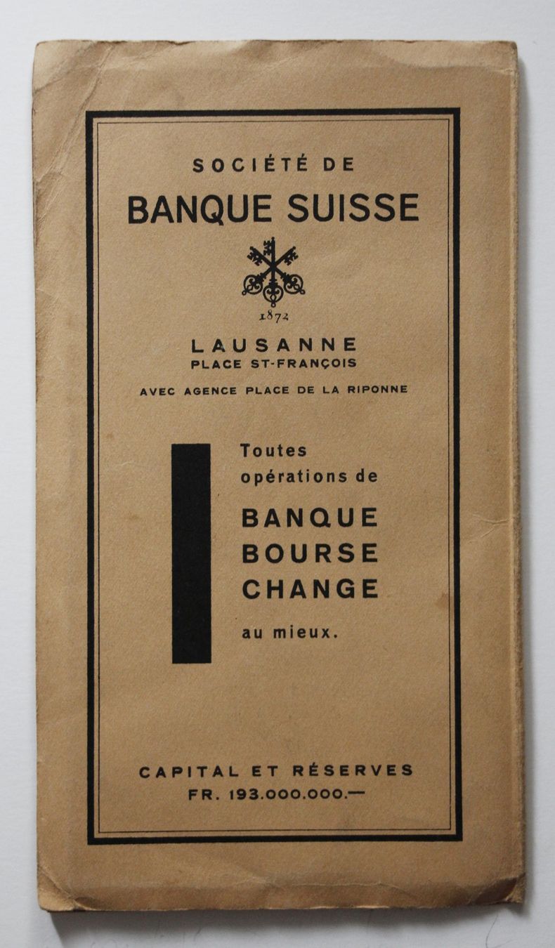 Documenti: PROSPEKT/STADTPLAN "PLAN DE LAUSANNE" ca. 1940 Ed. "Simplon" – Usato da St. Gallen venduto da modernetc 1