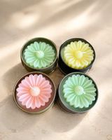 Flower Shaped Candles Set of 4, pastel colours