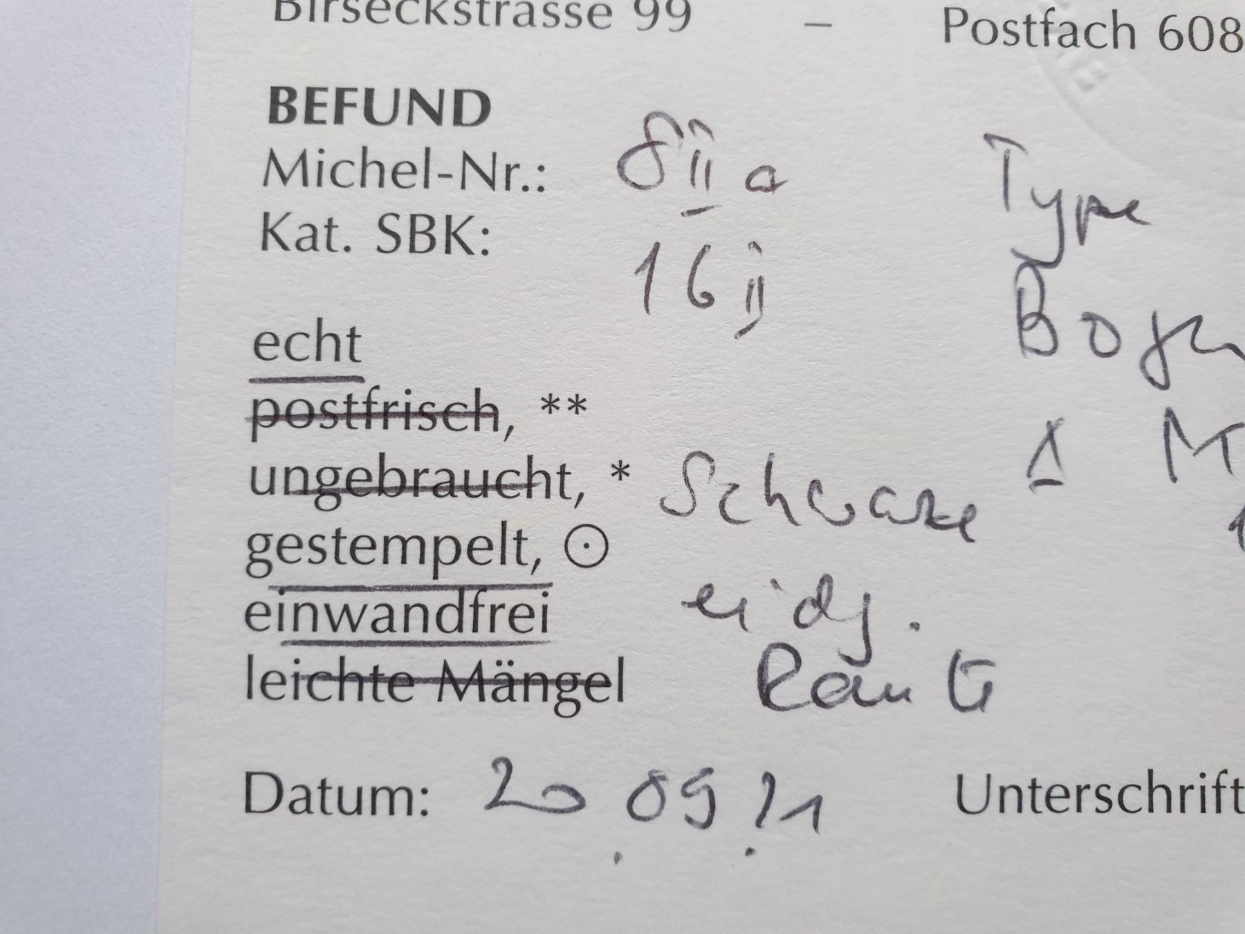 Alle Briefmarken: (201) «Rayonmarke 1850» mit Befund – Gebraucht aus Schwarzhäusern von Inot3 6