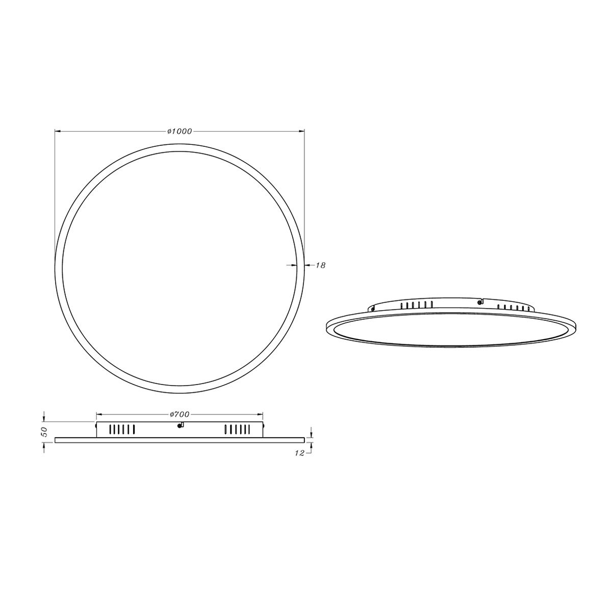 Kronleuchter & Deckenlampen: LED Deckenleuchte, Rund, 100 cm Ø, Weiss – Neu (gemäss Beschreibung) aus Kreuzlingen von Smart-Light 8