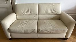 Gepflegtes Echtleder-Bettsofa IKEA LERVIK