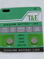 T&E AG11 362A LR721W 1,55V Alkaline-Batterien, 2 Stück