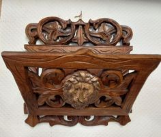 Antiker Wandhalter, Briefhalter geschnitzt evtl. Brienz