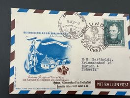 Öst. Ballon-Post-Flugkarte 1952 von Gmund nach Spital (G275)