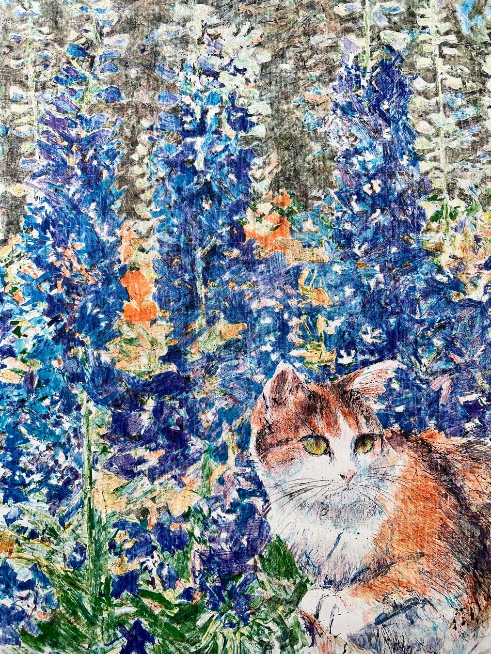 Grafica & Litografie: Fitz Hug Katze/ Hauskatze im Blumenfeld 1978 – Usato da Adliswil venduto da buch_und_kunst 2