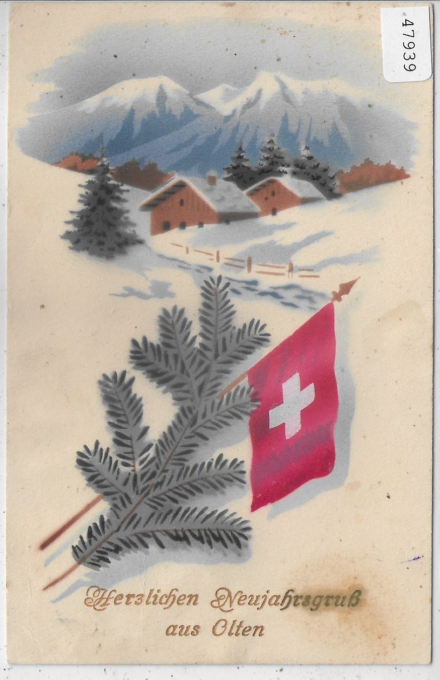 Ansichtskarten: Herzlichen Neujahrsgruss aus Olten  - Litho – Gebraucht aus Ettingen von Kartenplanet