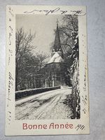 "Bonne Année 1911" Wintermotiv Eglise de Montreux