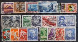 Schweiz PJ Kat. 49-68 gest. 1929/33 Kat. 138 Fr.