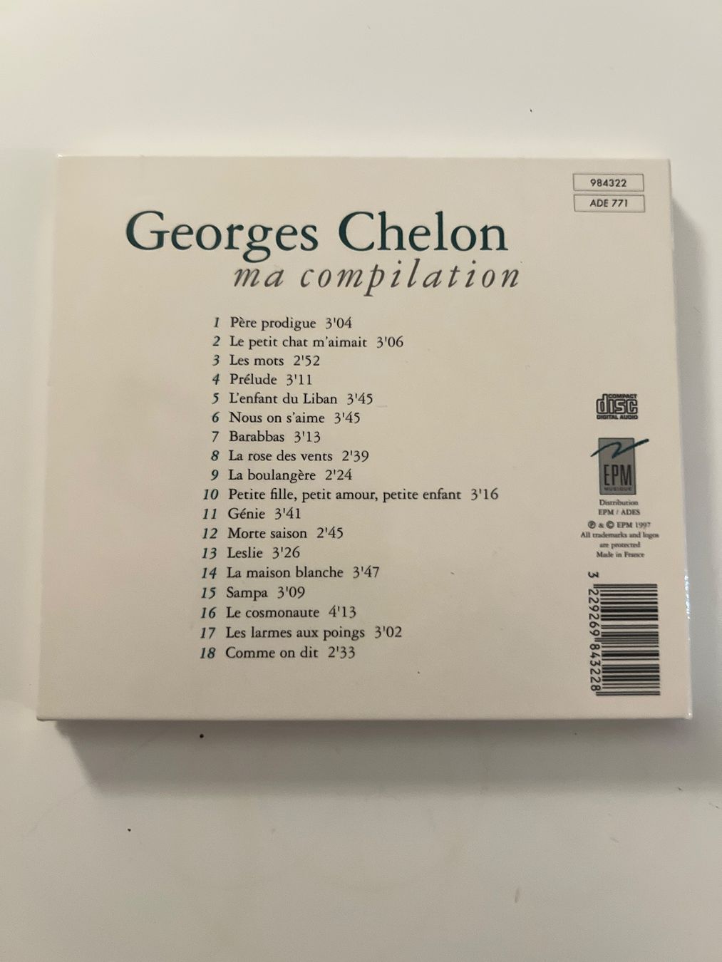 CD: CD Georges Chelon « Ma Compilation » – Usato da Bouveret venduto da Feelgoodtrading 1