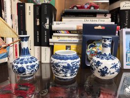 MINI-chinesische Vasen SET, blau-weiss, Deko, Porzellan