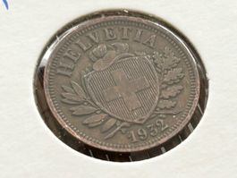 Schweiz 2 Rappen 1932 vzgl Schild mit Freiheitshut