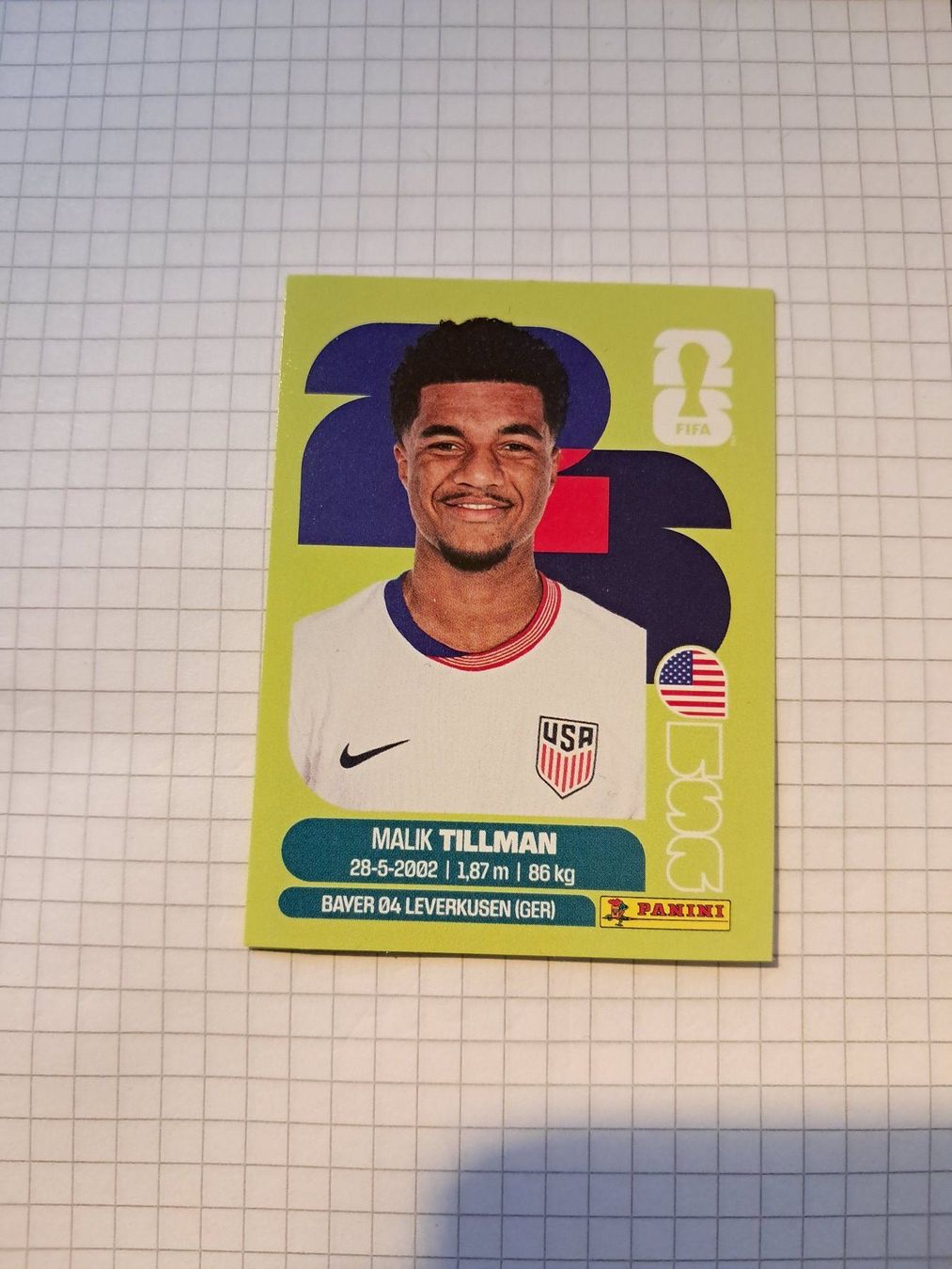 Panini Carte collezionabili: WM26 Malik Tillman USA 15 – Nuovo (secondo la descrizione) da Wallisellen venduto da Cyberfuexli