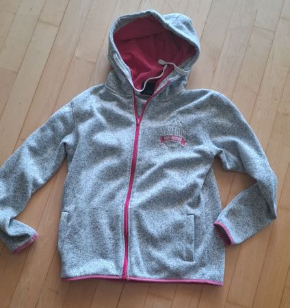 Fleecejacke grau pink Grösse 158/164 guter Zustand
