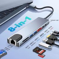 USB-C Hub 8-in-1 HDMI USB 3.0 SD TF Kartenleser