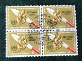 4 er Block Nations Unies gestempelt  ﻿Siehe Original Fotos ﻿