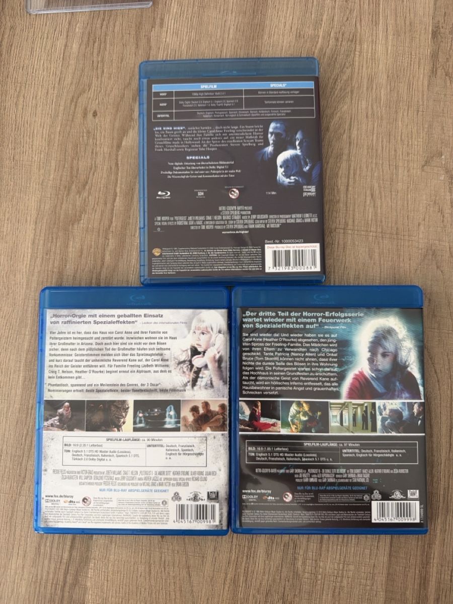 Tous les DVDs: Poltergeist 1-3 BluRay – D'occasion à Hagendorn par masterchieff 1