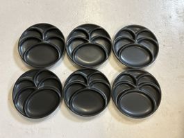Stöckli Fondue Teller schwarz, 6 Stk., Ø26cm