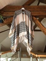 H&M Poncho Cape Rose Gris Umhang Pink ligniert