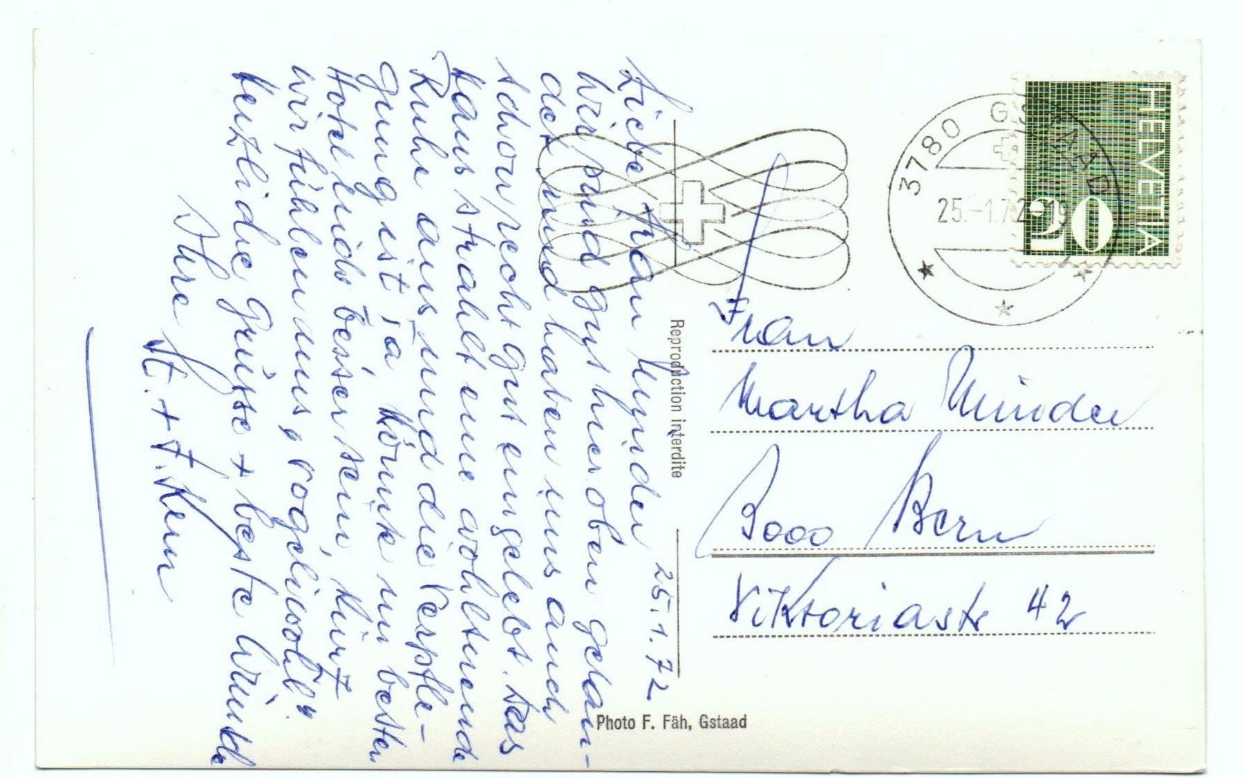 Ansichtskarten: SAANEN Chalet Spitzhorn – Gebraucht aus Jona von philajona 1