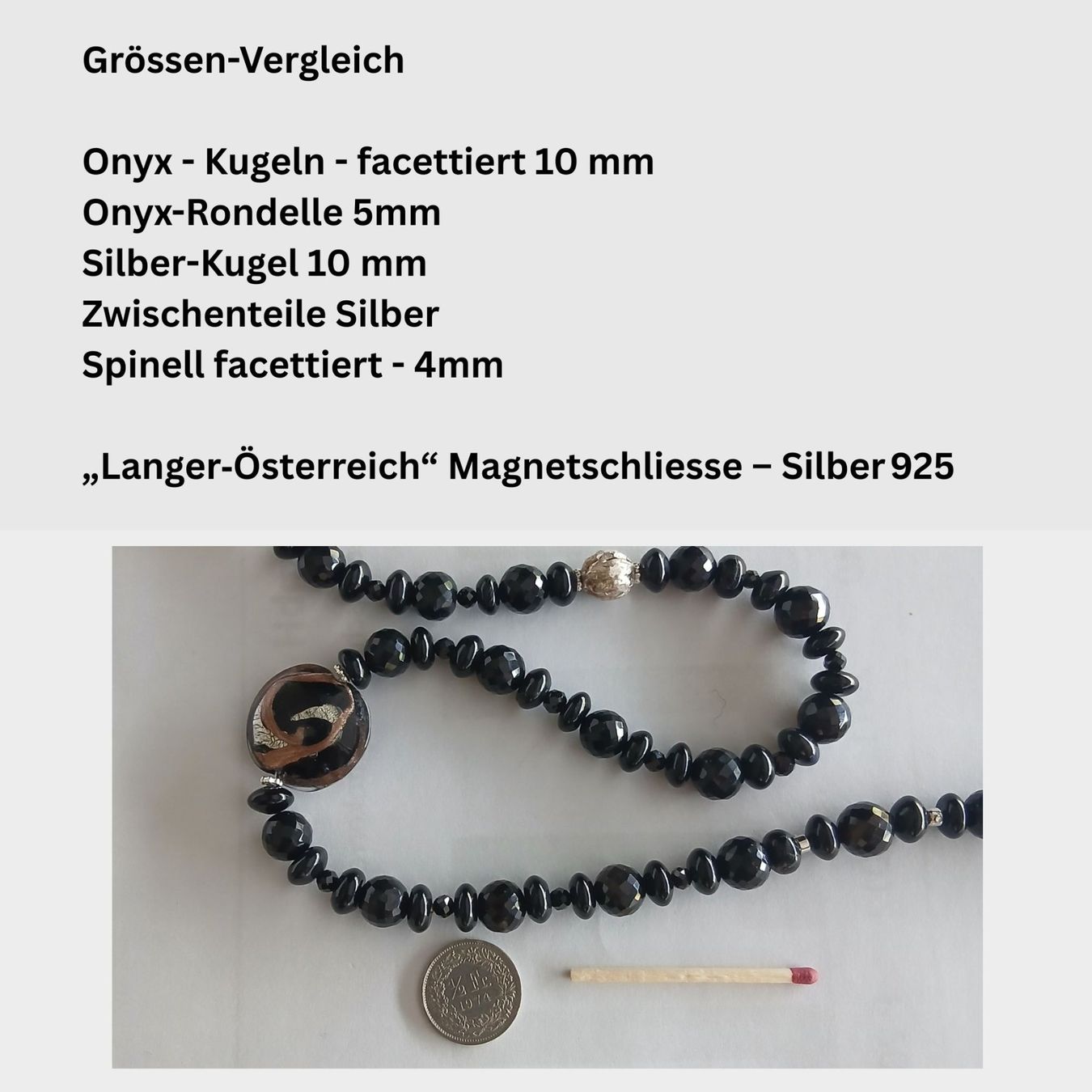 Murano Catenine: Statement -  Onyx Spinell  - Halskette Muranoglas - Silber – Nuovo e nell'imballaggio originale da Lütisburg venduto da Emarra 6
