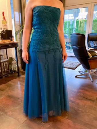 Abendkleid von Pronovias, Petrol, 36