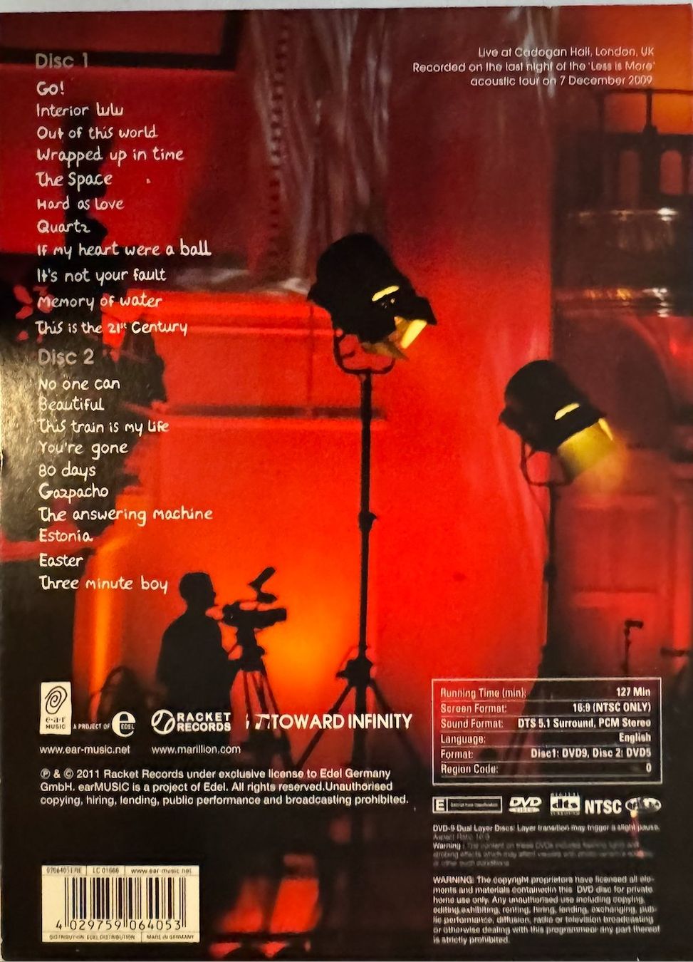 Alle DVDs: 2 DVDs marillion - Live From Cadogan Hall – Gebraucht aus Wisen von gigisna 2