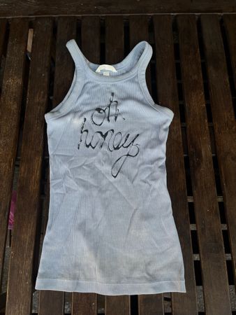 Babyblaues Tanktop selbstbedruckt