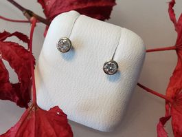 750/--  GG -  Ohrschmuck Brillant-Solitär