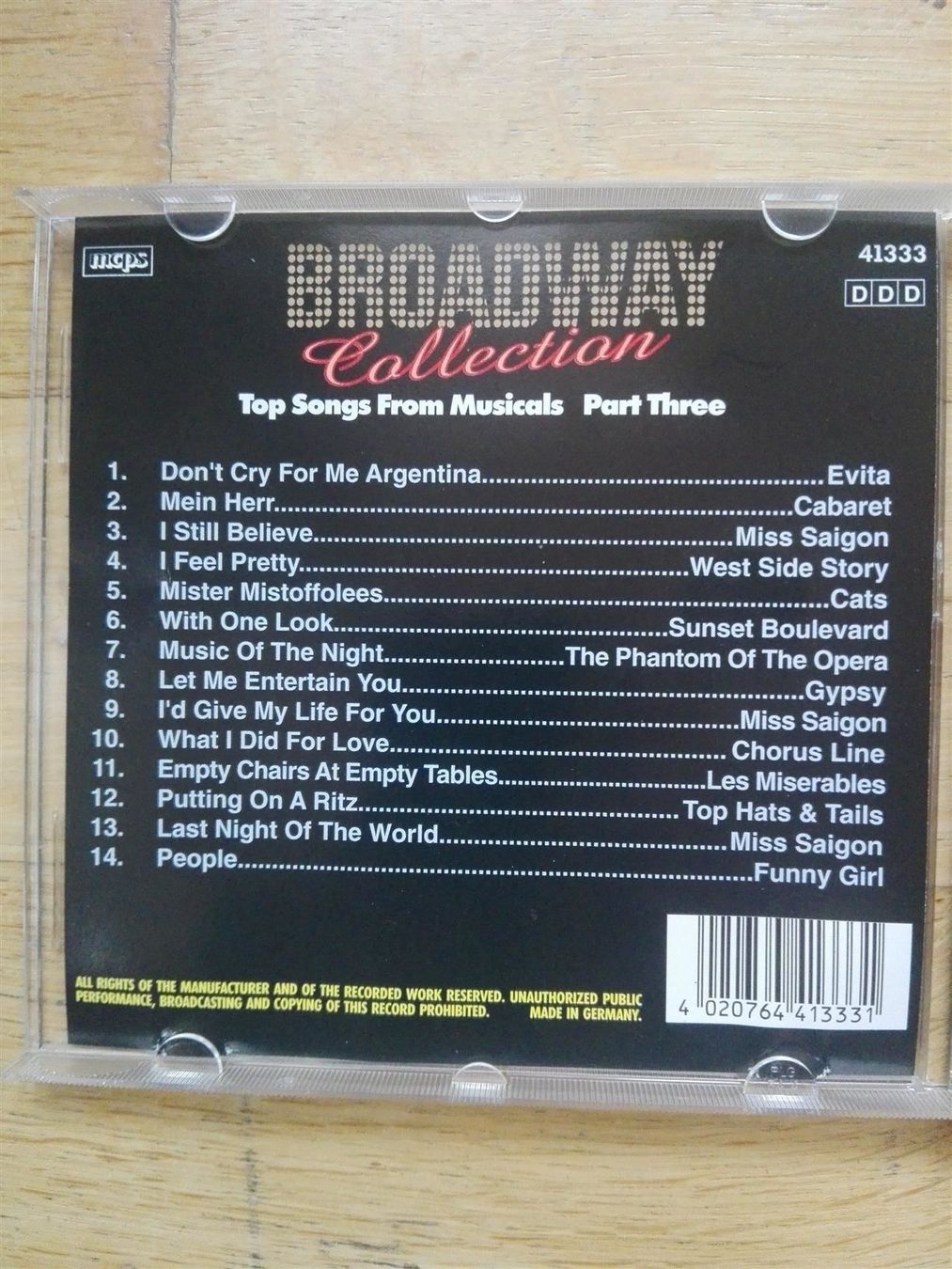 CD: Broadway Collections  (Part 1-3) – Usato da St.Gallen venduto da elk2022 5