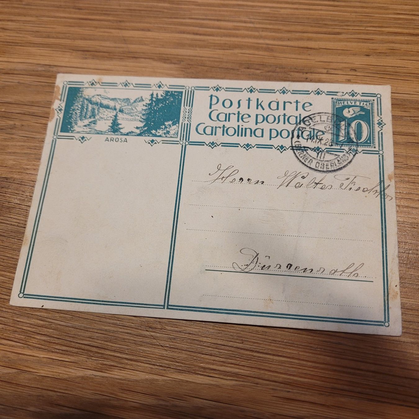 Cartoline postali: GS Arosa 1928 – Usato da Biel/Bienne venduto da Destockweb